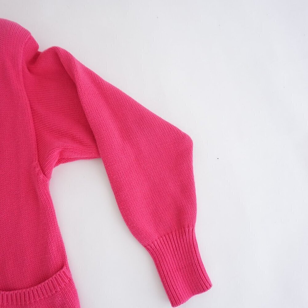 Vintage Ports International Pink Knit Double Breasted Cardigan Sweater S - Picture 5 of 11